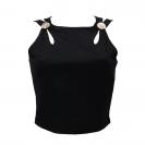 ZAMA CUT OUT DETAILS CROP TOP Nero