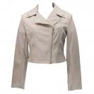 CLEMENCE PU LEATHER JACKET Beige