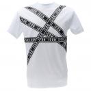 T-SHIRT C/STAMPA A STRISCE Bianco