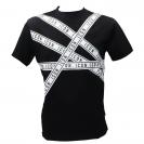 T-SHIRT C/STAMPA A STRISCE Nero