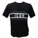 T-SHIRT C/FASCIA STAMPATA Nero