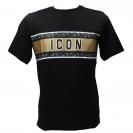 T-SHIRT C/FASCIA STAMPATA Nero Oro