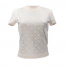 LOGO CHAIN ALL OVER T-SHIRT Beige Panna