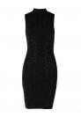 RHINESTONE BODYCON MINI SWEATER DRESS Nero