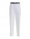 LOGO TROUSERS DRILL Bianco