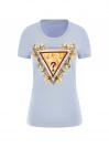 SS TRIANGLE FLOWERS TEE Azzurro
