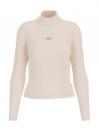GJ LS MOCK NECK EMBRO SLIM TOP Bianco